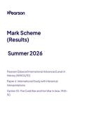 2026 Pearson Edexcel International A Level HISTORY Unit 4&vert;WHI04&sol;1D&vert;Mark scheme&vert;JUNE 2026