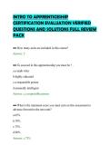 INTRO TO APPRENTICESHIP&NewLine;CERTIFICATION EVALUATION VERIFIED&NewLine;QUESTIONS AND SOLUTIONS FULL REVIEW&NewLine;PACK&NewLine;