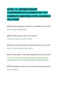 INTRO TO APPRENTICESHIP&NewLine;COMPREHENSIVE EXAMINATION TEST&NewLine;COMPLETE QUESTIONS WITH ACCURATE&NewLine;SOLUTIONS&NewLine;