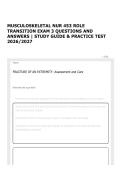 MUSCULOSKELETAL NUR 453 ROLE TRANSITION EXAM 3 QUESTIONS AND ANSWERS &vert; STUDY GUIDE & PRACTICE TEST 2026&sol;2027