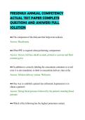 FRESENIUS ANNUAL COMPETENCY&NewLine;ACTUAL TEST PAPER COMPLETE&NewLine;QUESTIONS AND ANSWERS FULL&NewLine;SOLUTION&NewLine;