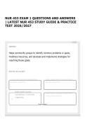 NUR 453 EXAM 1 QUESTIONS AND ANSWERS &vert; LATEST NUR 453 STUDY GUIDE & PRACTICE TEST 2026&sol;2027