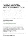 WGU D117 ADVANCED HEALTH&NewLine;ASSESSMENT PREP GUIDE TESTED&NewLine;QUESTIONS AND COMPLETE SOLUTIONS