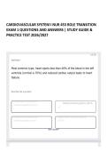 CARDIOVASCULAR SYSTEM I NUR 453 ROLE TRANSITION EXAM 1 QUESTIONS AND ANSWERS &vert; STUDY GUIDE & PRACTICE TEST 2026&sol;2027