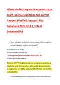 Wisconsin Nursing Home Administrator &NewLine;Exam Practice Questions And Correct &NewLine;Answers &lpar;Verified Answers&rpar; Plus &NewLine;Rationales 2026 Q&A &vert; Instant &NewLine;Download Pdf