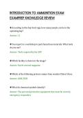 INTRODUCTION TO AMMUNITION EXAM&NewLine;EXAMPREP KNOWLEDGE REVIEW