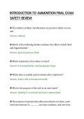 INTRODUCTION TO AMMUNITION FINAL EXAM&NewLine;SAFETY REVIEW&NewLine;