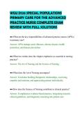 WGU D120 SPECIAL POPULATIONS&NewLine;PRIMARY CARE FOR THE ADVANCED&NewLine;PRACTICE NURSE COMPLETE EXAM&NewLine;REVIEW WITH FULL SOLUTIONS