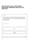 NUR 533 EXAM 3 FULL STUDY GUIDE &vert; QUESTIONS&comma; ANSWERS & PRACTICE TEST 2026&sol;2027