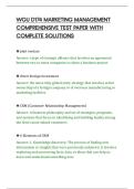 WGU D174 MARKETING MANAGEMENT&NewLine;COMPREHENSIVE TEST PAPER WITH&NewLine;COMPLETE SOLUTIONS