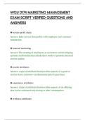 WGU D174 MARKETING MANAGEMENT&NewLine;EXAM SCRIPT VERIFIED QUESTIONS AND&NewLine;ANSWERS
