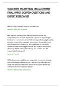 WGU D174 MARKETING MANAGEMENT&NewLine;FINAL PAPER SOLVED QUESTIONS AND&NewLine;EXPERT RESPONSES