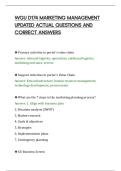 WGU D174 MARKETING MANAGEMENT&NewLine;UPDATED ACTUAL QUESTIONS AND&NewLine;CORRECT ANSWERS