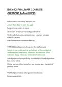 ISYE 6501 FINAL PAPER COMPLETE&NewLine;QUESTIONS AND ANSWERS&NewLine;