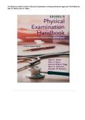 Complete Test Bank for Seidel's Guide to Physical Examination An Interprofessional Approach 11th Edition by Jane W&period; Ball & Joyce E&period; Dains All Chapters&excl; ALREADY RATED A&plus; 100&percnt; CORRECT ANSWERS