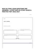 NUR 452 FINAL EXAM QUESTIONS AND ANSWERS &vert; LATEST NUR 452 STUDY GUIDE & PRACTICE TEST 2026&sol;2027