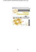 Complete Test Bank for Introductory Clinical Pharmacology 12th Edition by Susan M&period; Ford All Chapters&excl; ALREADY RATED A&plus; 100&percnt; CORRECT ANSWERS