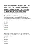 FTCE NAVAED MIDDLE GRADES SCIENCE 5 9&NewLine;FINAL EXAM 2026 COMPLETE QUESTIONS&NewLine;AND SOLUTIONS GRADED A PLUS SCIENCE&NewLine;CONTENT KNOWLEDGE STUDY GUIDE