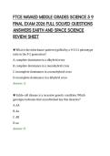 FTCE NAVAED MIDDLE GRADES SCIENCE 5 9&NewLine;FINAL EXAM 2026 FULL SOLVED QUESTIONS&NewLine;ANSWERS EARTH AND SPACE SCIENCE&NewLine;REVIEW SHEET