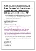 California Drywall Contractor &lpar;C-9&rpar; &NewLine;Exam Questions And Correct Answers &NewLine;&lpar;Verified Answers&rpar; Plus Rationales &NewLine;2026 Q&A &vert; Instant Download Pdf 