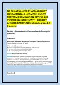 NR 565 ADVANCED PHARMACOLOGY FUNDAMENTALS &ndash; COMPREHENSIVE MIDTERM EXAMINATION REVIEW&colon; 200 VERIFIED QUESTIONS WITH CORRECT ANSWER RATIONALES&vert;&vert;already graded A&plus; &vert;&vert; newest