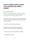 WGU D197 VERSION CONTROL UPDATED&NewLine;ACTUAL QUESTIONS AND CORRECT&NewLine;ANSWERS