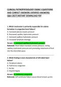 CLINICAL PATHOPHYSIOLOGY EXAM 3 &ndash; Questions and Correct Answers &vert; Comprehensive Study Guide