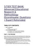 2026&sol;2027 S-TIER TEST BANK&colon; Advanced Educational Research & Methodology &lpar;Grandmaster Questions &plus; Expert Rationales&rpar;