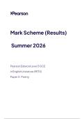 Pearson Edexcel Level 3 GCE&NewLine;in English Literature &lpar;9ETO&rpar;&NewLine;Paper 3&colon; Poetry&NewLine;Mark Scheme &NewLine;Summer 2026