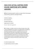 WGU D215 ACTUAL AUDITING PAPER&NewLine;SOLVED QUESTIONS WITH VERIFIED&NewLine;ANSWERS