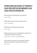 KANSAS MPJE 2026 BOARD OF PHARMACY&NewLine;RULES PRESCRIPTION REQUIREMENTS AND&NewLine;LEGAL PRACTICE REVIEW SET&NewLine;