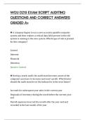 WGU D215 EXAM SCRIPT AUDITING&NewLine;QUESTIONS AND CORRECT ANSWERS&NewLine;GRADED A&plus;