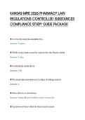 KANSAS MPJE 2026 PHARMACY LAW&NewLine;REGULATIONS CONTROLLED SUBSTANCES&NewLine;COMPLIANCE STUDY GUIDE PACKAGE&NewLine;