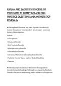 KAPLAN AND SADOCK&rsquo;S SYNOPSIS OF&NewLine;PSYCHIATRY BY ROBERT BOLAND 2026&NewLine;PRACTICE QUESTIONS AND ANSWERS TOP&NewLine;REVIEW A&plus;&NewLine;