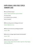 KAPPA SIGMA 2 HIGH-YIELD TOPICS&NewLine;SUMMARY 2026&NewLine;