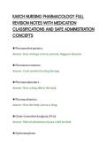 KARCH NURSING PHARMACOLOGY FULL&NewLine;REVISION NOTES WITH MEDICATION&NewLine;CLASSIFICATIONS AND SAFE ADMINISTRATION&NewLine;CONCEPTS&NewLine;