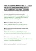 WGU D219 EVIDENCE BASED PRACTICE TASK 1&NewLine;PREVENTING PRESSURE INJURIES UPDATED&NewLine;TASK SCRIPT WITH COMPLETE ANSWERS&NewLine;