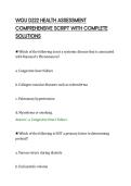 WGU D222 HEALTH ASSESSMENT&NewLine;COMPREHENSIVE SCRIPT WITH COMPLETE&NewLine;SOLUTIONS