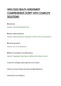 WGU D222 HEALTH ASSESSMENT&NewLine;COMPREHENSIVE SCRIPT WITH COMPLETE&NewLine;SOLUTIONS&NewLine;