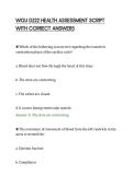 WGU D222 HEALTH ASSESSMENT SCRIPT&NewLine;WITH CORRECT ANSWERS