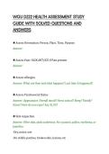 WGU D222 HEALTH ASSESSMENT STUDY&NewLine;GUIDE WITH SOLVED QUESTIONS AND&NewLine;ANSWERS