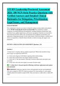 ATI RN Leadership Proctored Assessment &NewLine;2026&colon; 100 NGN-Style Practice Questions with &NewLine;Verified Answers and Detailed Clinical &NewLine;Rationales for Delegation&comma; Prioritization&comma; &NewLine;Legal Issues&comma; and Management 
