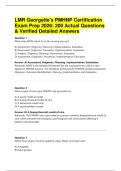  LMR Georgette's PMHNP Certification Exam Prep 2026&colon; 200 Actual Questions & Verified Detailed Answers