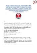 WGU D119 PEDIATRIC PRIMARY CARE  FOR THE ADVANCED PRACTICE NURSE &lpar;OA&rpar; EXAM QUESTIONS AND CORRECT VERIFIED ANSWERS WITH RATIONALES 100&percnt; GUARANTEED PASS&excl;&excl;   <LATEST VERSION>