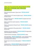 APEA 3P EXAM STUDY QUESTIONS WITH  PRECISE ANSWERS