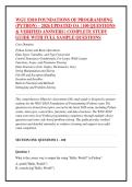 WGU E010 FOUNDATIONS OF PROGRAMMING &NewLine;&lpar;PYTHON&rpar; &ndash; 2026 UPDATED OA &vert; 100 QUESTIONS &NewLine;& VERIFIED ANSWERS &vert; COMPLETE STUDY &NewLine;GUIDE WITH FULL SAMPLE QUESTIONS