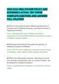 WGU D223 HEALTHCARE POLICY AND&NewLine;ECONOMICS ACTUAL TEST PAPER&NewLine;COMPLETE QUESTIONS AND ANSWERS&NewLine;FULL SOLUTION&NewLine;
