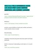 WGU D225 FIELD EXPERIENCE HOURS&NewLine;LOG EXAM PREP GUIDE VERIFIED&NewLine;QUESTIONS AND CORRECT ANSWERS