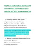 RDHAP Law and Ethics Exam Questions with &NewLine;Correct Answers &lpar;Verified Answers&rpar; Plus &NewLine;Rationale 2027 Q&A&vert; Instant Download Pdf