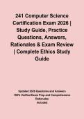 241 Computer Science Certification Exam 2026 &vert; Study Guide&comma; Practice Questions&comma; Answers&comma; Rationales & Exam Review